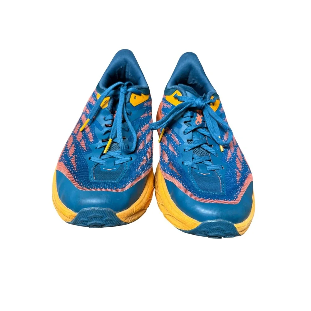 Hoka Women's Speedgoat 5 Blue Orange Trail Running Shoes Size 10 Wide